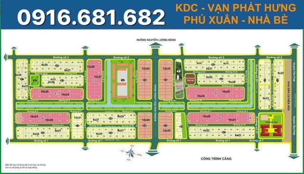 Nền Nhà Phố 6x23 Đường 20m KDC Vạn Phát Hưng Giá 57tr/m Bao Sang Tên 0916681682