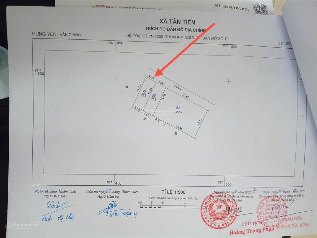 Hàng mới sát vách đại học bách khoa xã tân tiến văn giang hưng yên diện tích 70,2m đường to 4m