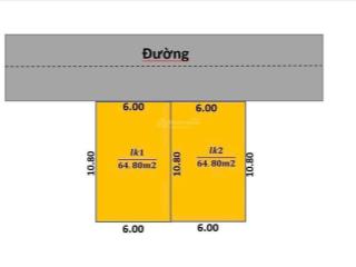 Hai lô nhỏ xinh vừa tiền mới ra hàng ..!
 diện tích 64,8m, mặt tiền = hậu = 6m tại cd quán trạch