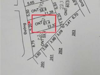 Gia chủ muốn nhượng lại, lô đất thổ cư ở thôn thượng. xã cửu cao. dt..61.4m2. mt= hậu.5.