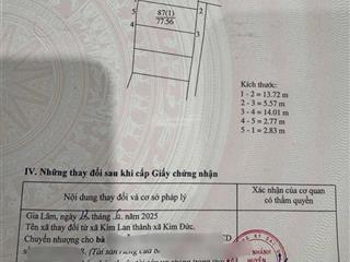 Bán đất kim lan  ô tô 4 chỗ  ngõ thông  vài bước ra vỉa hè ô tô tránh  kinh doanh