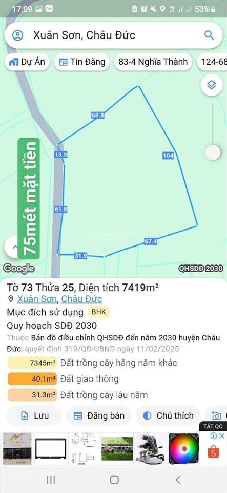 Đất sào đường nhựa giá rẽ chỉ 300triệu /1 sào gần khu dân cư. 0989 250 ***