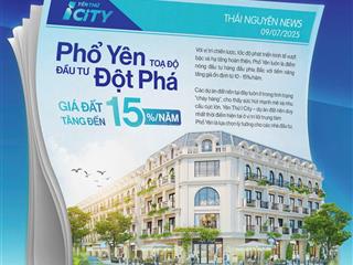 Suất ngoại giao giới hạn! đất nền yên thứ city phổ yên, giá chỉ từ 23  27 triệu/m² sổ đỏ trao tay