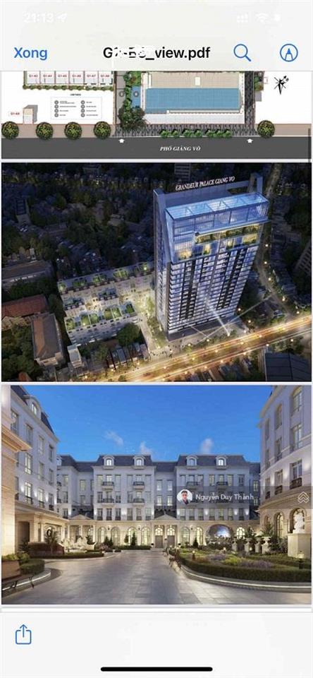 Bán biệt thự sân vườn granduer palace 5* sao 138b giảng võ, ba đình, 210m2, 7tầng, 95tỷ