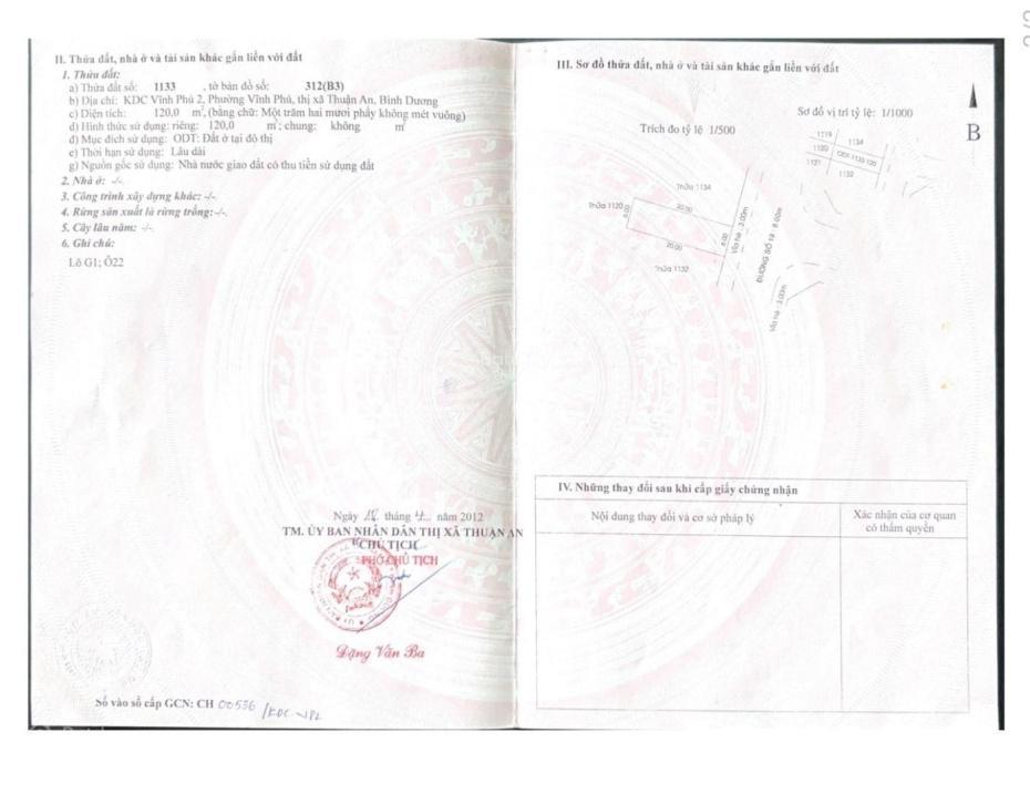 Cần bán lô góc 2 mặt tiền đường vĩnh phú 32, phường vĩnh phú thuận an, bd