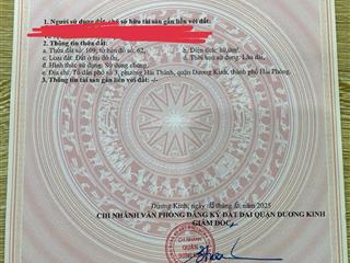 Bán đất đường nhựa hải thành 2 dương kinh