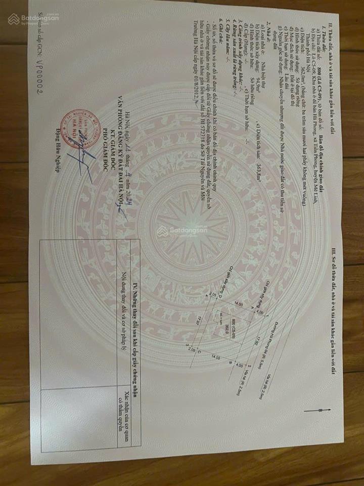 Độc quyền phân phối đất nền lk và bt kđt hà phong, mê linh. sổ đỏ chính chủ, cam kết giá rẻ nhất tt