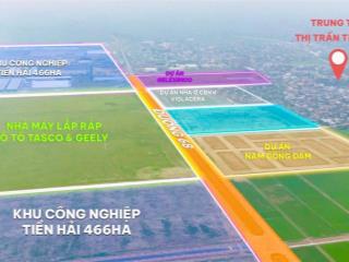 Cần bán 2 ô cạnh nhau mặt chính khu công nghiệp tiền hải rộng 68m, đối diện nhà máy rắp ráp ô tô