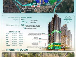 Bán căn studio tầng đẹp view vịnh tại dự án imperia holiday hạ long.  0975 676 ***