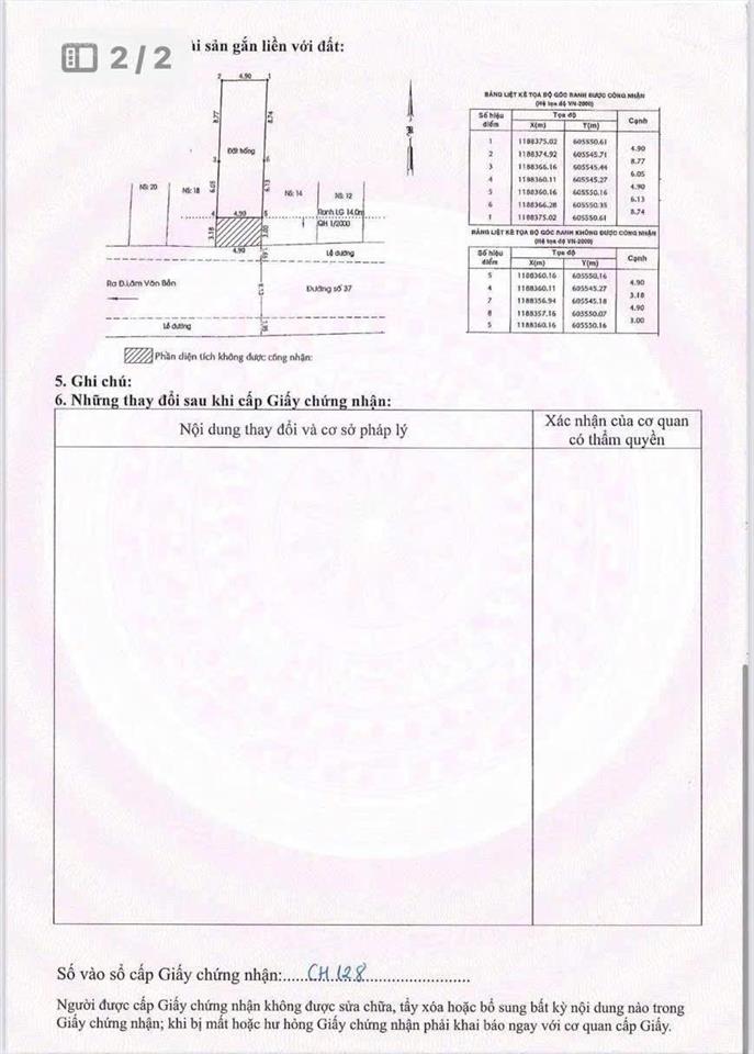 Bán lô đất đẹp 5x18m mặt tiền đường số 37, q7