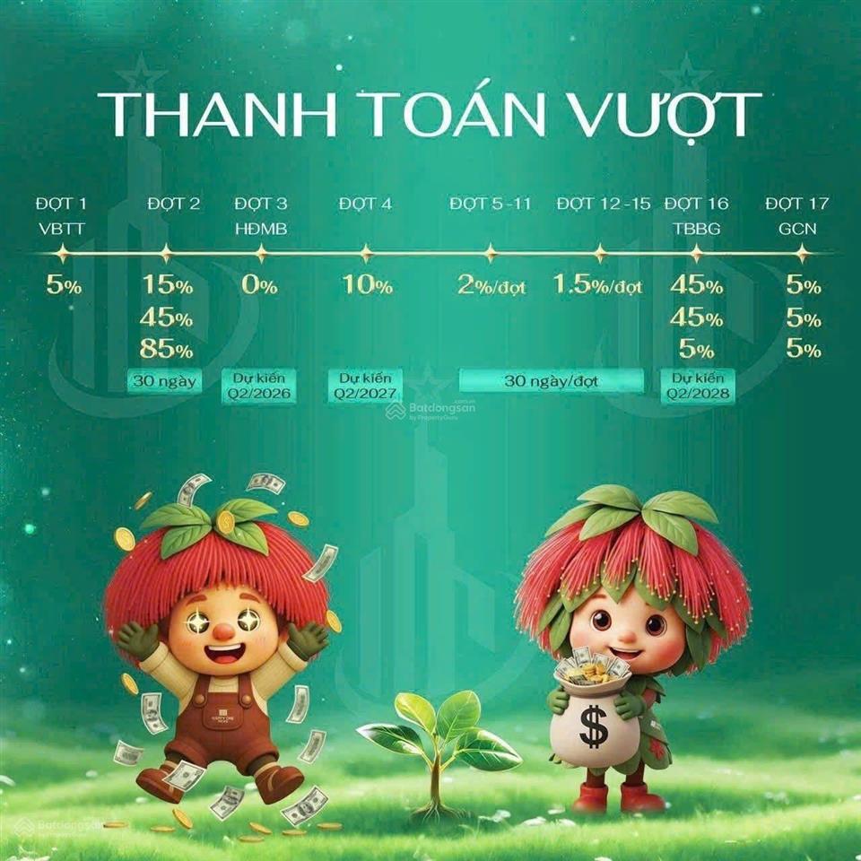 Căn hộ happy one mori cđt vạn xuân, giá bán 2.9 tỷ/67m2, thanh toán sở hữu chỉ 5%
