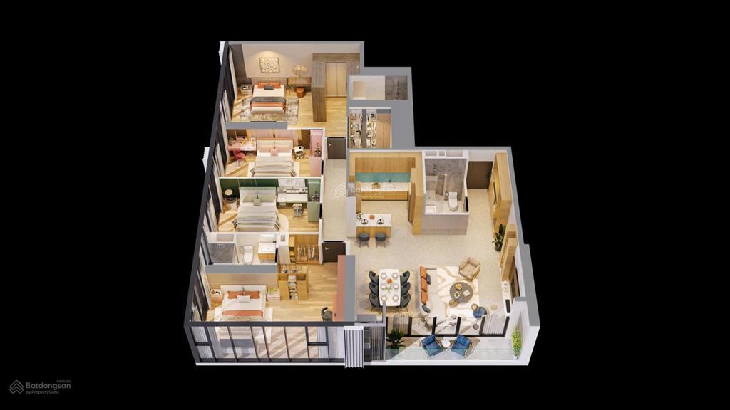 Quỹ căn đẹp 4pn thiết kế thông minh, hướng mát , view ngoại khu thoáng vĩnh viễn.  0919 561 ***