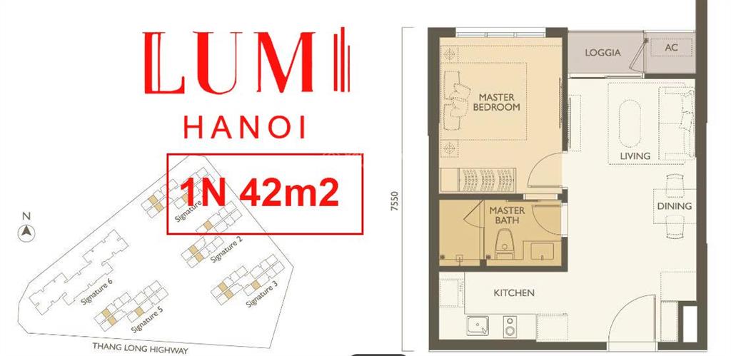 Bán gấp căn 1pn 1wc 42m2 view bể bơi giá 3,41 tỷ bao phí tại lumi hanoi. 0974 690 ***