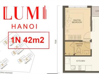Bán nhanh 1pn, 1wc 42m2 giá 3,57 tỷ bao phí ở lumi hanoi  vinhomes smart city  0974 690 ***