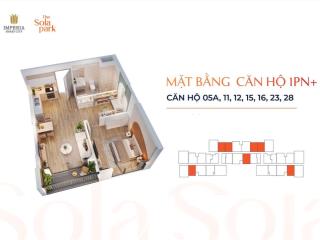 Bán gấp 1pn + 1wc 43m2 giá 3,5 tỷ the sola park  vinhomes smart city  0974 690 ***