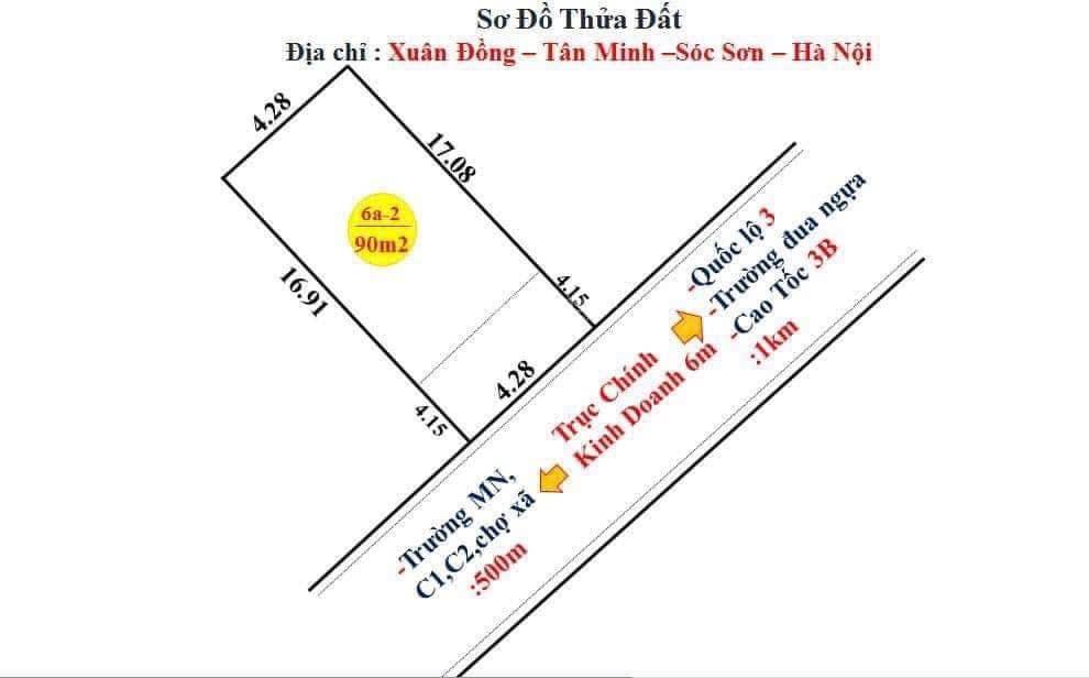 90m2 trục chính xuân đồng  tân minh  sóc sơn  hn