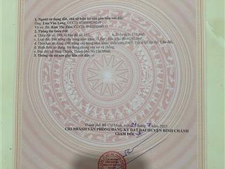 Hàng thơm mới ra lò, vị trí mt đường năm nho, xã an phú tây, bình chánh, mua đầu tư hoặc làm nhà ở