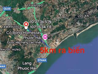 Mở bán 12 lô f0 tại thị trấn phước hải  long đất brvt giáp đường tỉnh lộ 44b  dt 10x60
