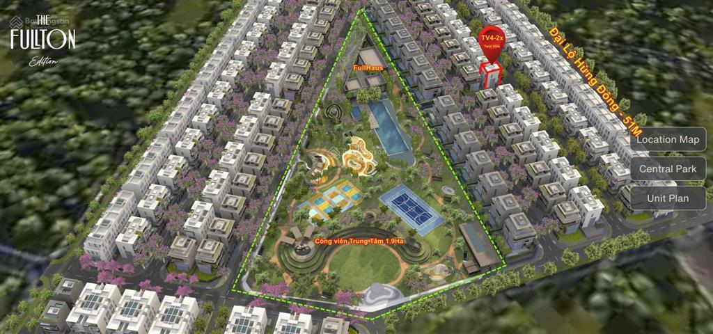 Twin villa  fullton edition 216m2  nhà 4 tầng  3 mặt thoáng  2 công viên to  thanh khoản vip