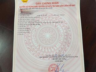 Chính chủ cần bán 02 lô đất tại thôn thắng hữu, xã minh trí, huyện sóc sơn, hà nội