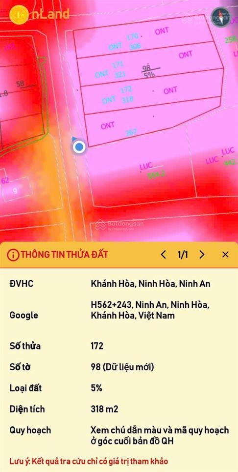 Chính chủ bán đất mặt tiền đường liên xã ninh an, khu kinh tế nam vân phong, ninh hòa, chỉ 1,59 tỉ