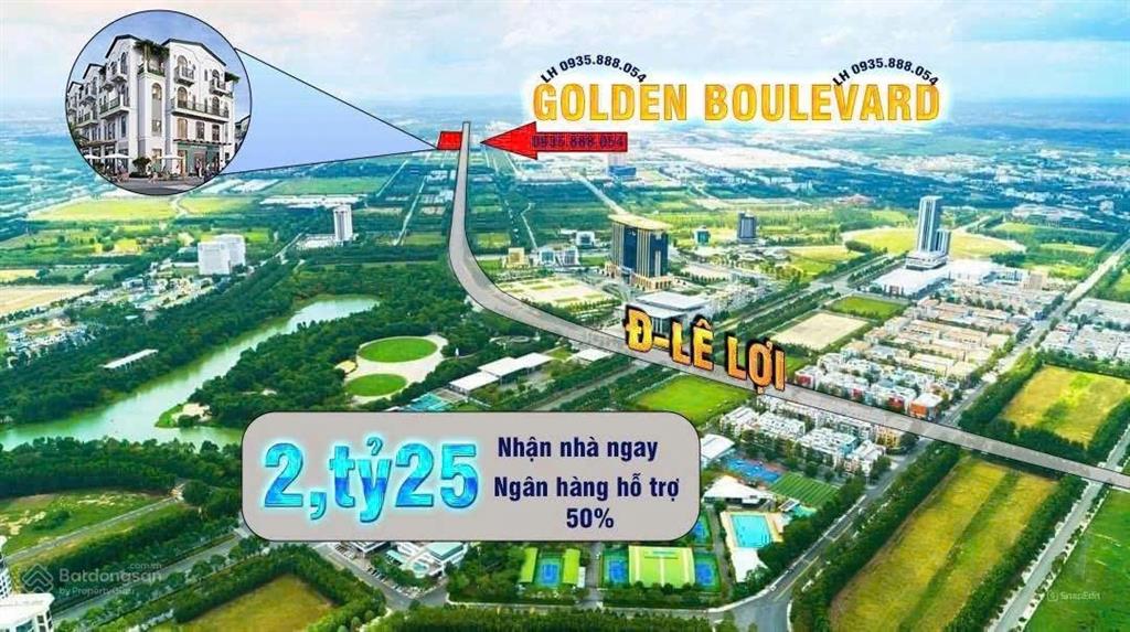 Golden boulevard nhà phố thương mại 2 mặt tiền đường lê lợi 40m của becamex