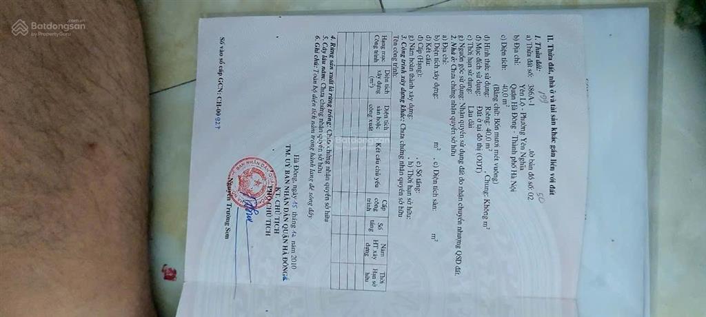 Bán nhà 4 tầng nhà số 5 ngách 48 ngõ 31 yên lộ phường yên ngĩa quận hà đông