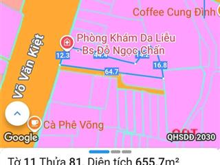 Chính chủ bán 655m2 đất mặt tiền đại lộ võ văn kiệt  tp bà rịa. đối diện uỷ ban phường tam long