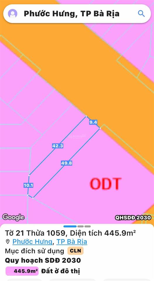 Đất nền mô xoài, 6,5 tỷ, 445.8m2, mặt tiền 9.5m, pháp lý đầy đủ, hot