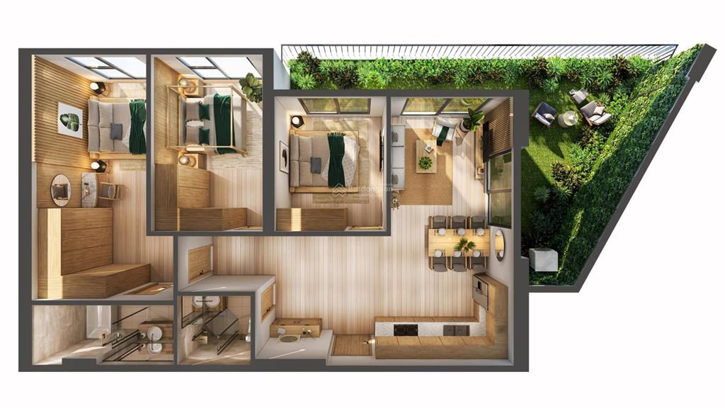 Thay đổi nhu cầu bán căn 3pn, sân vườn 23m2 view trực diện biệt thự đảo, sky forest ecopark