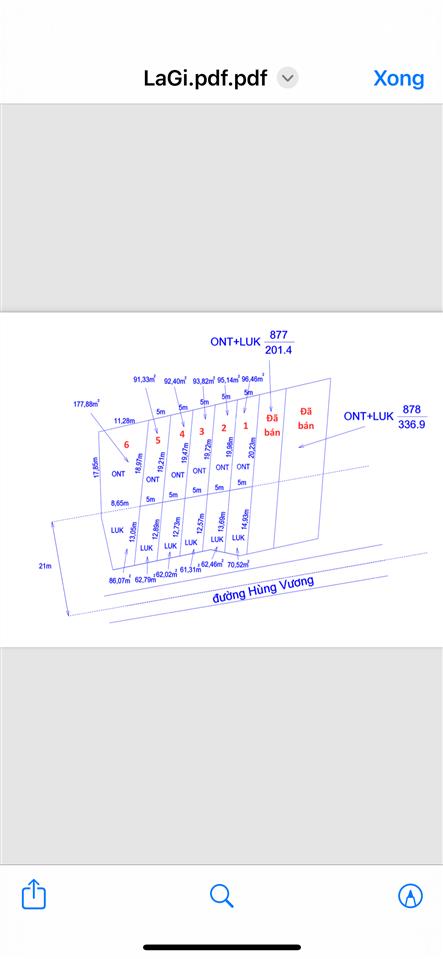Bán đất mặt tiền hùng vương, lagi, bình thuận (cũ), 5x20 m, full thổ cư, sổ đỏ giá 2,2 tỷ