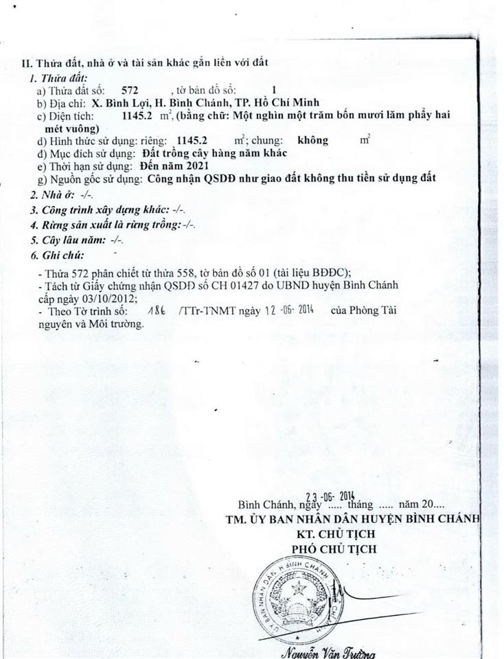 Ngân hàng thanh lý bán đất tại xã bình lợi, huyện bình chánh, tphcm giá tốt so với tiềm năng