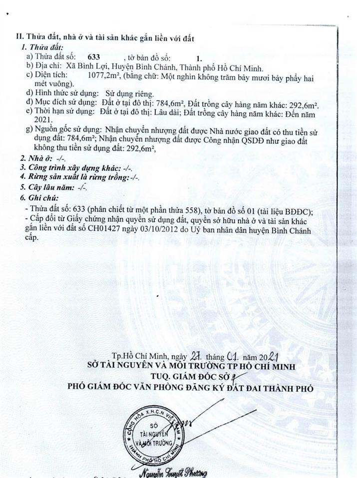 Ngân hàng thanh lý bán đất tại xã bình lợi, huyện bình chánh, tphcm giá tốt so với tiềm năng