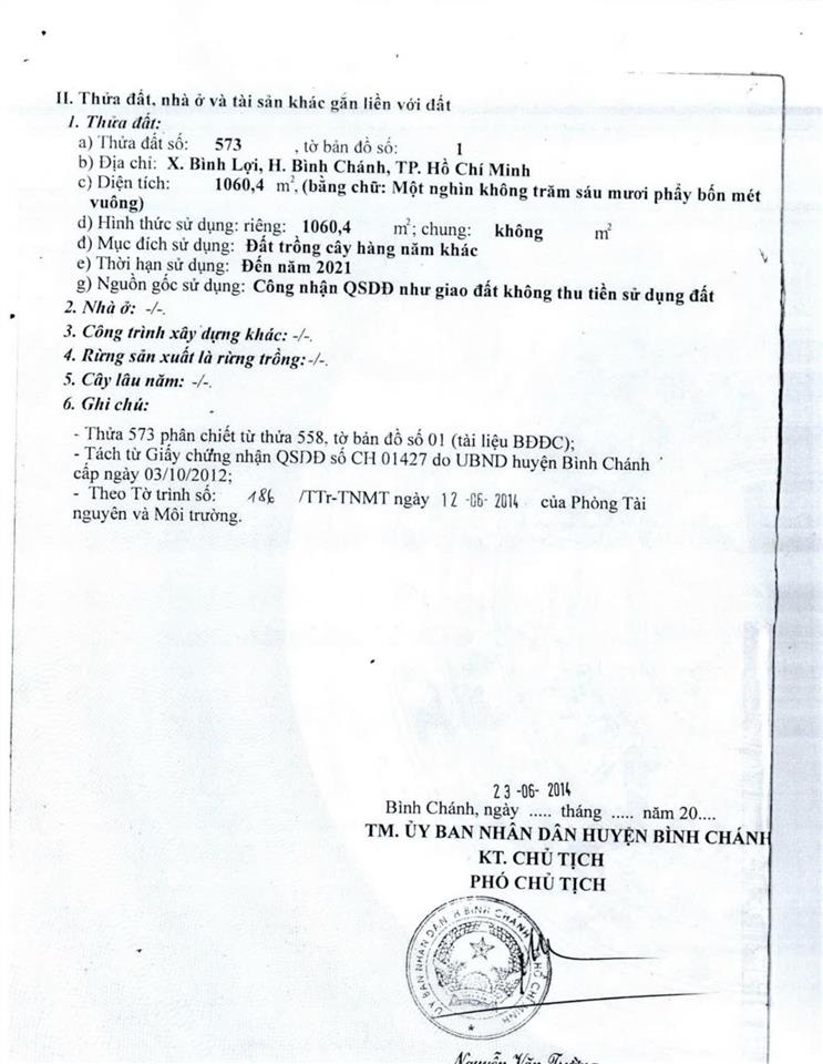 Ngân hàng thanh lý bán đất tại xã bình lợi, huyện bình chánh, tphcm giá tốt so với tiềm năng