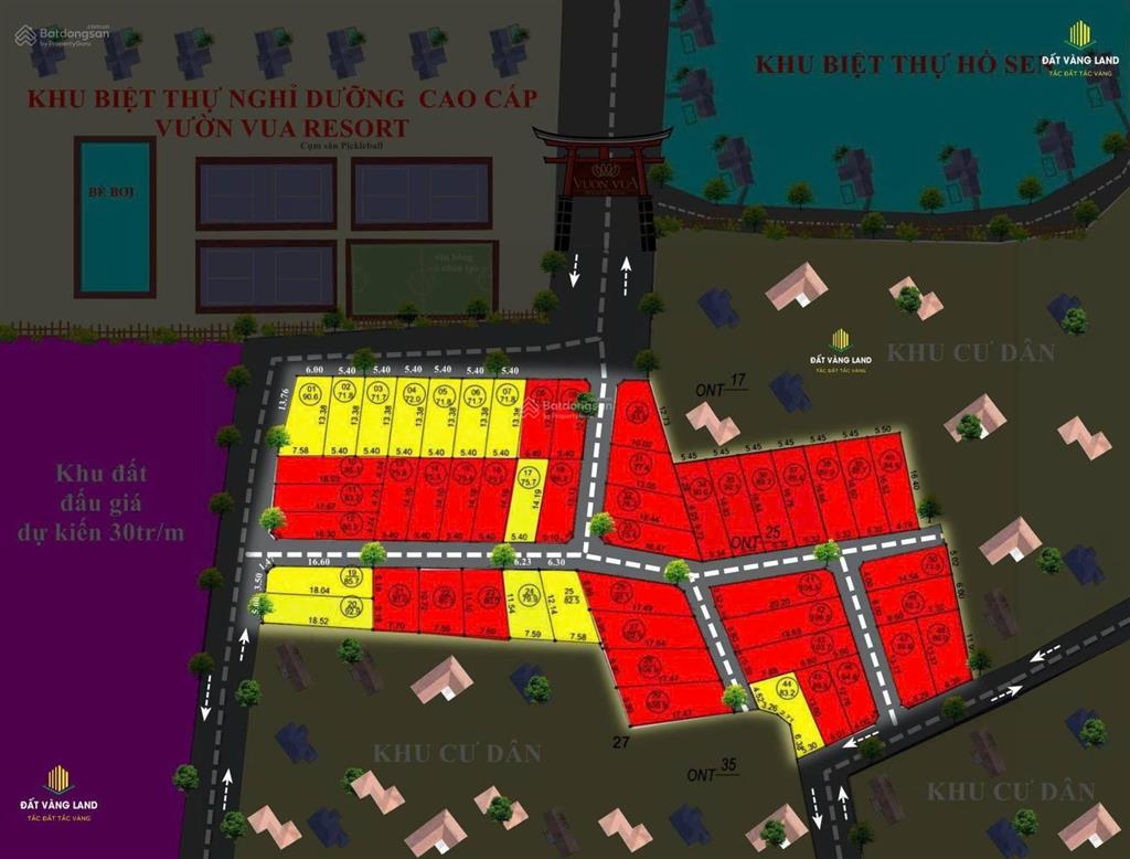 Bán đất thổ cư gần khu vườn vua resort & villas, 1,6 tỷ, 90m2, pháp lý đầy đủ, sang tên ngay.