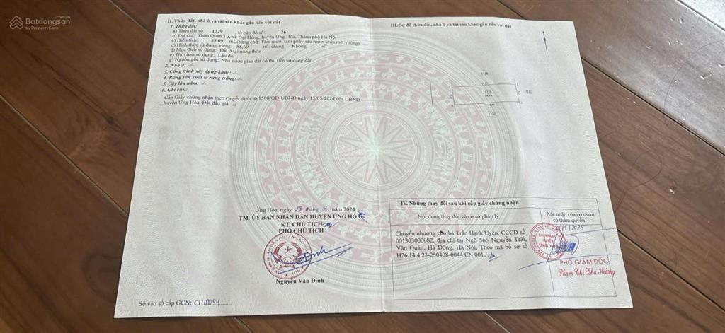 Chính chủ bán lô đất đấu giá tại đại hùng, ứng hoà  mặt tiền thoáng, ở cực sướng  kinh doanh đỉnh