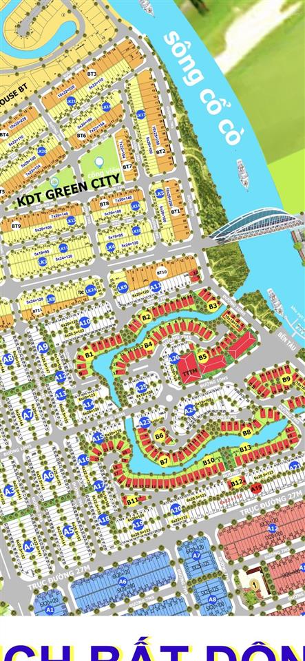 Kđt sentosa ngang 10m dài 24m, 2 mặt sông nhân tạo. giá 19tr/m2. đường 17.5m quá sức rẻ