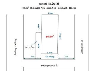 Chính chủ tôi bán 86.4m2 thôn xuân nộn ngõ thông ôtô, nở hậu giá 6x tr/m2
