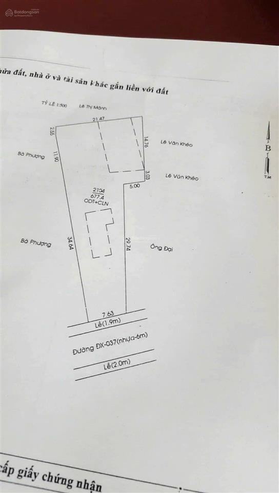 Cần bán lô đất mặt tiền đường dx037, phú mỹ (đối diện sân bóng trâm anh)