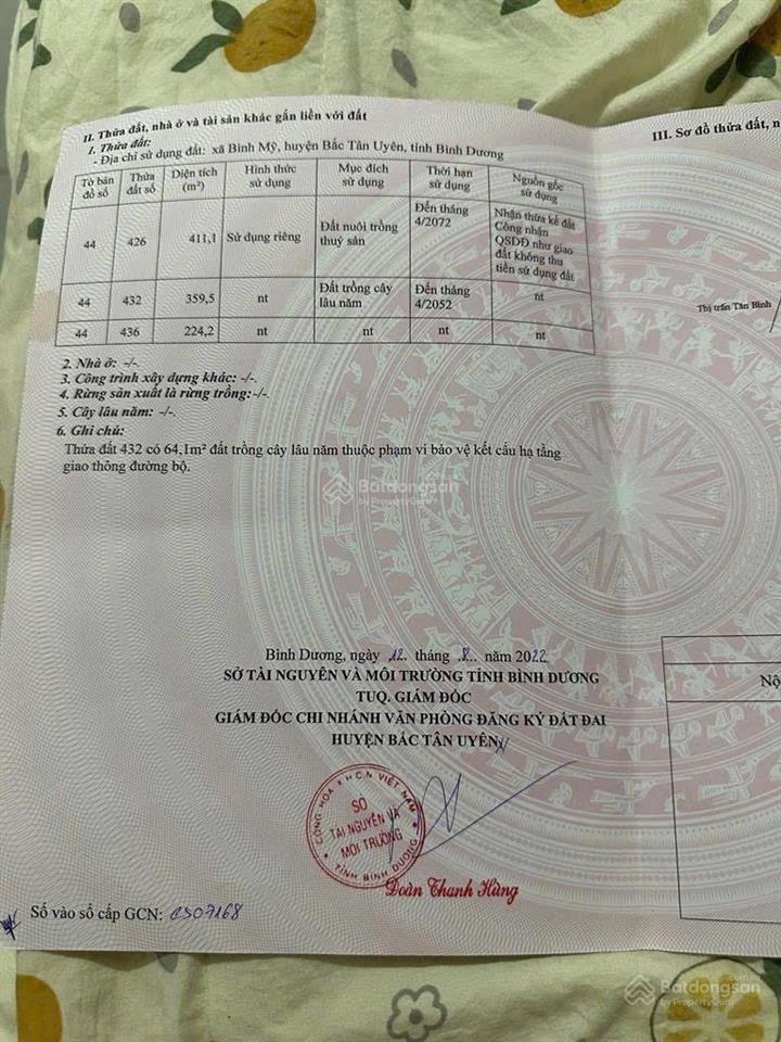 Cần bán hơn 1,5 mẫu đất mặt tiền dt 742 xã bình mỹ tân uyên bình dương