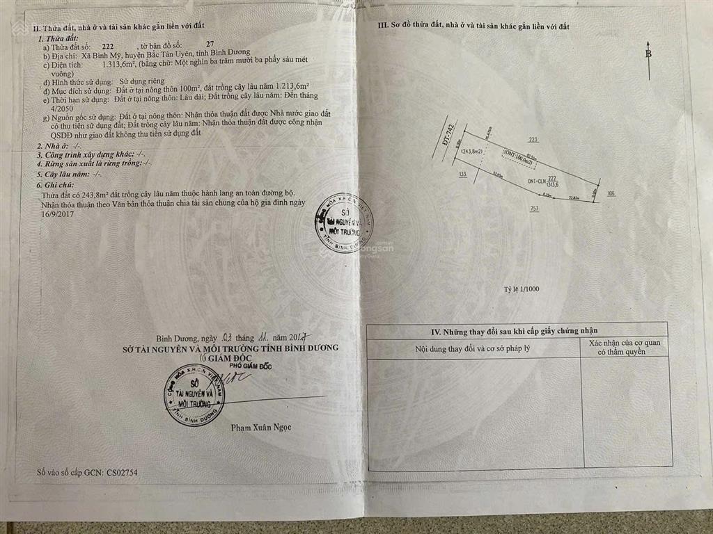 Cần bán hơn 1,5 mẫu đất mặt tiền dt 742 xã bình mỹ tân uyên bình dương