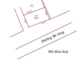Bán hoặc cho thuê 60m sẵn nhà cấp 4. sử dụng thực tế 100m. 2 mặt tiền. view hồ thoáng mát vĩnh viễn