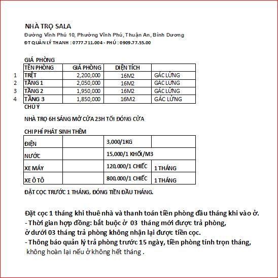 Cho thuê nhà trọ sala đối diện bệnh viện quốc tế hạnh phúc