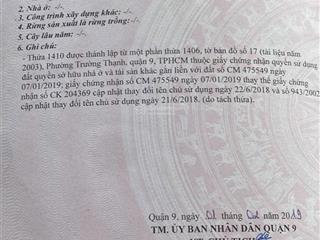 Tôi chủ đất cần bán gấp mặt tiền đường lò lu, phường trường thạnh, thủ đức, hồ chí minh