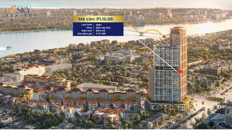 Căn góc 2pn view biển mỹ khê, 89m2, bàn giao ngay