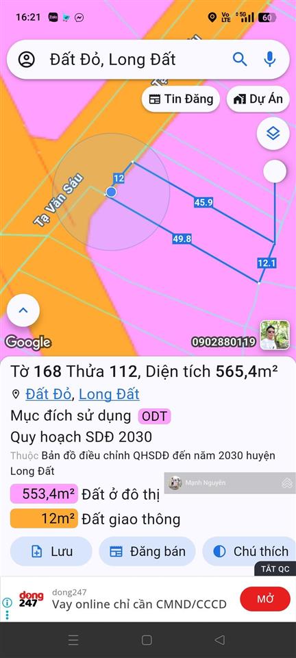 Mặt tiền đường bạch đằng phường long toàn  brvt cũ nay là phường bà rịa  tp hcm