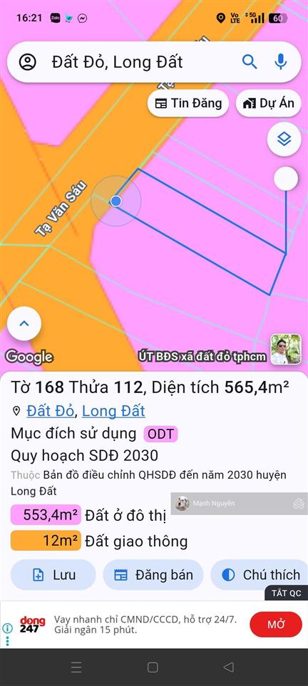 Mặt tiền đường bạch đằng phường long toàn  brvt cũ nay là phường bà rịa  tp hcm