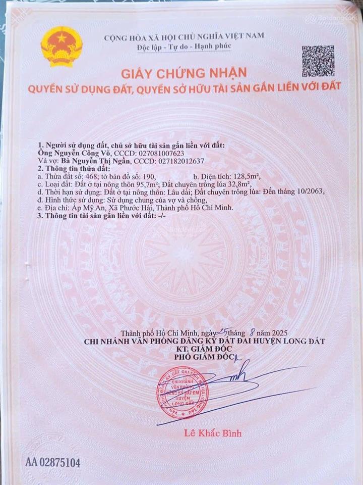 Chính chủ gửi bán nhanh 3 lô sát tl44b khu dân cư xã phước hải, brvt bán kính 1,5km ra tới tl44b