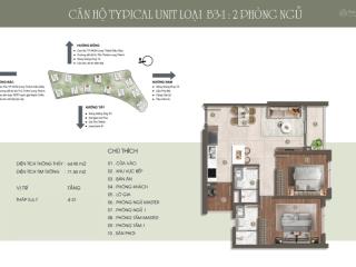 Chuyển nhượng căn prive 2pn 2wc dtich 71.5m2 hướng đông, chênh với hđmb chỉ 140tr (đã ck 5%)