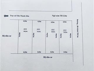Bán lô 64m2 tại kcn tiên thanh 410ha, sát khu đô thị vin 171ha  0345 693 *** giá chỉ 745 triệu/lô